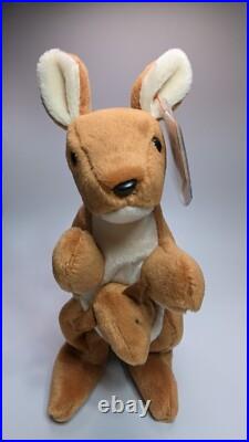 ++ TY Beanie Babies Pouch Kangaroo 1996 RARE, ERRORS Good Retired Baby ++