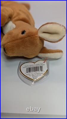 ++ TY Beanie Babies Pouch Kangaroo 1996 RARE, ERRORS Good Retired Baby ++