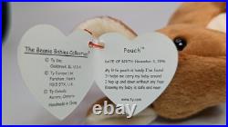 ++ TY Beanie Babies Pouch Kangaroo 1996 RARE, ERRORS Good Retired Baby ++