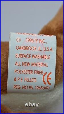 ++ TY Beanie Babies Pouch Kangaroo 1996 RARE, ERRORS Good Retired Baby ++