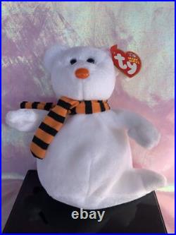 TY Beanie Babies Quivers Stuffed Plush Ghost Bear RARE 2002-2003 Tag Error