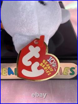 TY Beanie Babies Quivers Stuffed Plush Ghost Bear RARE 2002-2003 Tag Error