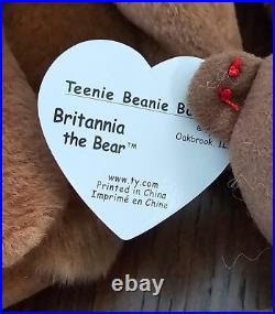 TY Beanie Babies RARE Britannia SET MWMT (READ LISTING) Rare Patch Flag