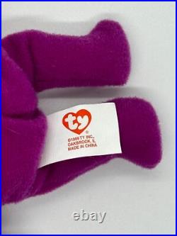 TY Beanie Babies Rare 1999 Millennium the Bear Retired Errors Purple