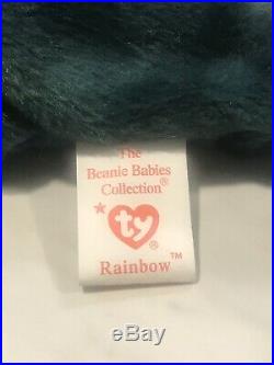 TY Beanie Babies Rare Rainbow Beanie Baby and Iggy The Iguana 1997 Retired ERROR