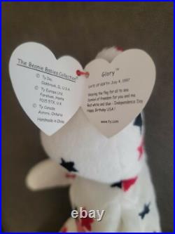 TY Beanie Babies Rare Retired Glory with Numbered Tush Tag & Tag Errors