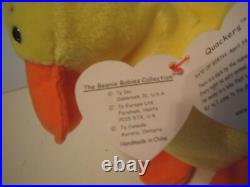 TY Beanie Babies Rare Retired Quackers Style 4024 1994/1993 MINT CONDITION