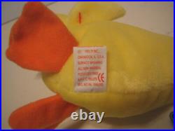 TY Beanie Babies Rare Retired Quackers Style 4024 1994/1993 MINT CONDITION