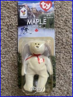 TY Beanie Babies Rare Tag Error 1999 McDonald's Maple the Bear. 1 of a set of 4