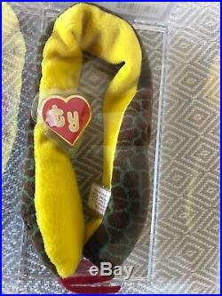 TY Beanie Babies-SLITHER the snake (1st Gen Hang Tag, 1st Gen Tush Tag) Rare