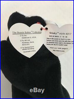 TY Beanie Babies Stinky The Skunk # 4017 1995 Retired Rare Vintage Collectable