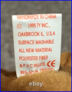 TY Beanie Baby 1995 Weenie the Dachshund, 4013 RARE