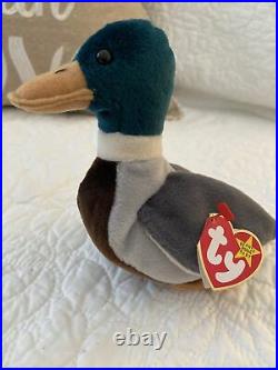 TY Beanie Baby 1997 Jake the Duck Retired Rare Stamp Tag #453 Errors1997/1998