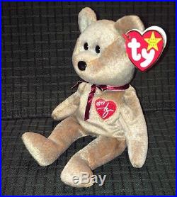 TY Beanie Baby 1999 SIGNATURE TEDDY Bear WITH ERRORS HANG TAG-RARE-RETIRED #05