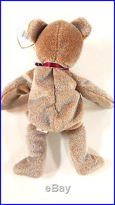TY Beanie Baby 1999 SIGNATURE TEDDY Bear WITH ERRORS IN HANG TAG, RARE, RETIRED