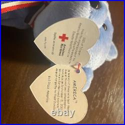 TY Beanie Baby America the Bear Plush Rare with Errors In Memory of 9/11/2001