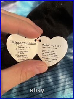 TY Beanie Baby BLACKIE The Bear 1994 Style 4011 -PVC-TAG ERRORS -NWT-VERY RARE