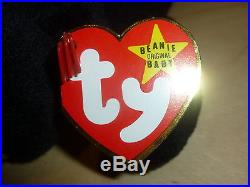 TY Beanie Baby BLACKIE The Bear 1994 Style 4011 -PVC-TAG ERRORS -NWT-VERY RARE