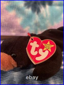 TY Beanie Baby BLACKIE The Bear 1994 Style 4011 -PVC-TAG ERRORS -NWT-VERY RARE