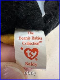 TY Beanie Baby Baldy Eagle 1996 PVC Pellets RARE Multiple Tag Errors? Same Day