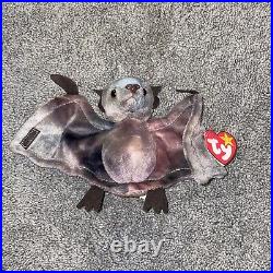 TY Beanie Baby Batty The Bat RARE Tie Die, Retired, Mint, Tag Error