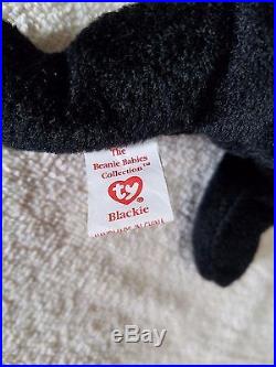 TY Beanie Baby Blackie Very Rare, PVC Pellets, 1993/1994, Many Errors