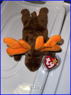 TY Beanie Baby CHOCOLATE THE MOOSE Rare/Retired PVC Pellets Apr 27 1993