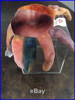 TY Beanie Baby CLAUDE The Crab, Extremely Rare, WITH ERRORS 1996