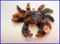 TY Beanie Baby, CLAUDE The Crab, Mint, Extremely Rare, 14 Errors-Retired