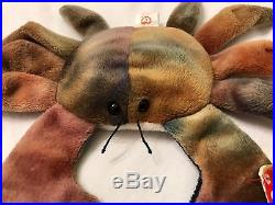 TY Beanie Baby CLAUDE The Crab Rare Retired 18 Errors Rarities MINT NO STAR