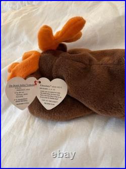 TY Beanie Baby Chocolate The Moose Toy RARE/TAG ERRORS, PVC Pellets 1993
