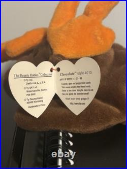 TY Beanie Baby Chocolate the Moose 1993 RARE WithERRORS
