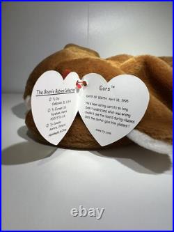 TY Beanie Baby EARS the Bunny Rabbit PVC 1995 RARE with Tag Errors Retired TY Beanie Baby EARS the Bunny Rabbit PVC 1995 RARE with Tag Errors Retired