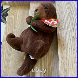 TY Beanie Baby EXTREMELY RARE Seaweed The Otter w Tag Errors COLLECTIBLES