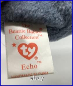 TY Beanie Baby Echo the Dolphin 1996 Retired ERRORS Rare Vintage Mint withTags
