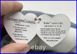 TY Beanie Baby Echo the Dolphin 1996 Retired ERRORS Rare Vintage Mint withTags