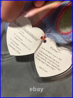 TY Beanie Baby FLITTER the Butterfly MINT Tag errors RARE FLITTER
