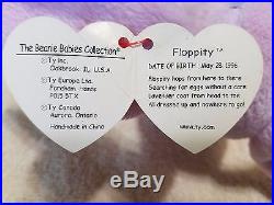 TY Beanie Baby FLOPPITY, Very Rare, With Many Errors & Defects, 1996