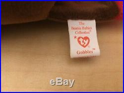 TY Beanie Baby GOBBLES TURKEY Rare/Retired Vintage Birthday Nov 27 1996 JKT11