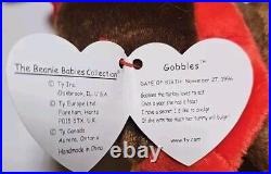 TY Beanie Baby GOBBLES the Turkey (5.5 in) RARE With Errors