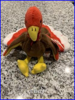 TY Beanie Baby GOBBLES the Turkey RARE PVC Pellets Great Condition 1996