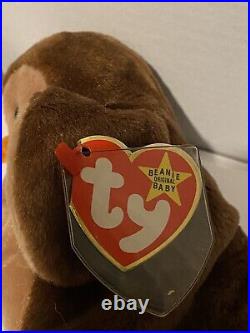 TY Beanie Baby HOOT THE OWL, 1995, Style 4073, Retired, Rare Tag Errors, Mint