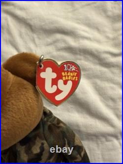 TY Beanie Baby Hero The Bear 2003 RARE With Hologram & P. E. Pellets US & UK TY Beanie Baby Hero The Bear 2003 RARE With Hologram & P. E. Pellets US & UK