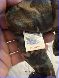 TY Beanie Baby Hero The Bear 2003 RARE With Hologram & P. E. Pellets US & UK TY Beanie Baby Hero The Bear 2003 RARE With Hologram & P. E. Pellets US & UK