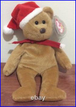 TY Beanie Baby Holiday 1996 Teddy Bear with Plastic Tag Holder RARE with Errors