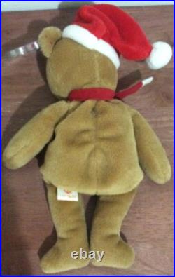TY Beanie Baby Holiday 1996 Teddy Bear with Plastic Tag Holder RARE with Errors