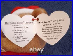 TY Beanie Baby Holiday Bear 1997 With Errors Rare Style 4200 RARE