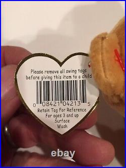 TY Beanie Baby Hope Praying Bear 1998 With Errors in Display Case RARE! NEW