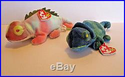 TY Beanie Baby Iggy and Rainbow Recalled Rare and Valuable 1997 many Errors