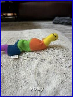 TY Beanie Baby Inch The Worm With Very Rare first addition tag & With Tag Errors